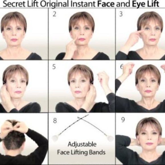 Instant Face, Neck and Eye Lift (Dark Hair) Facelift Tapes & Bands Secre… - Picture 3 of 6